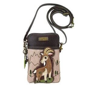 NEW Chala Goat Ivory & Brown Vegan Leather 3-in-1 Convertible Crossbody Purse